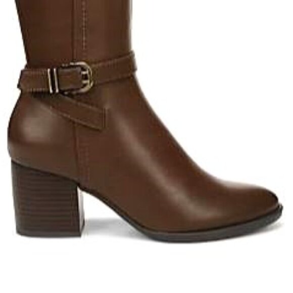 NWT!! - SOUL Uptown Wide Calf Knee High Boot in dark brown faux leather (9W) - Picture 4 of 11